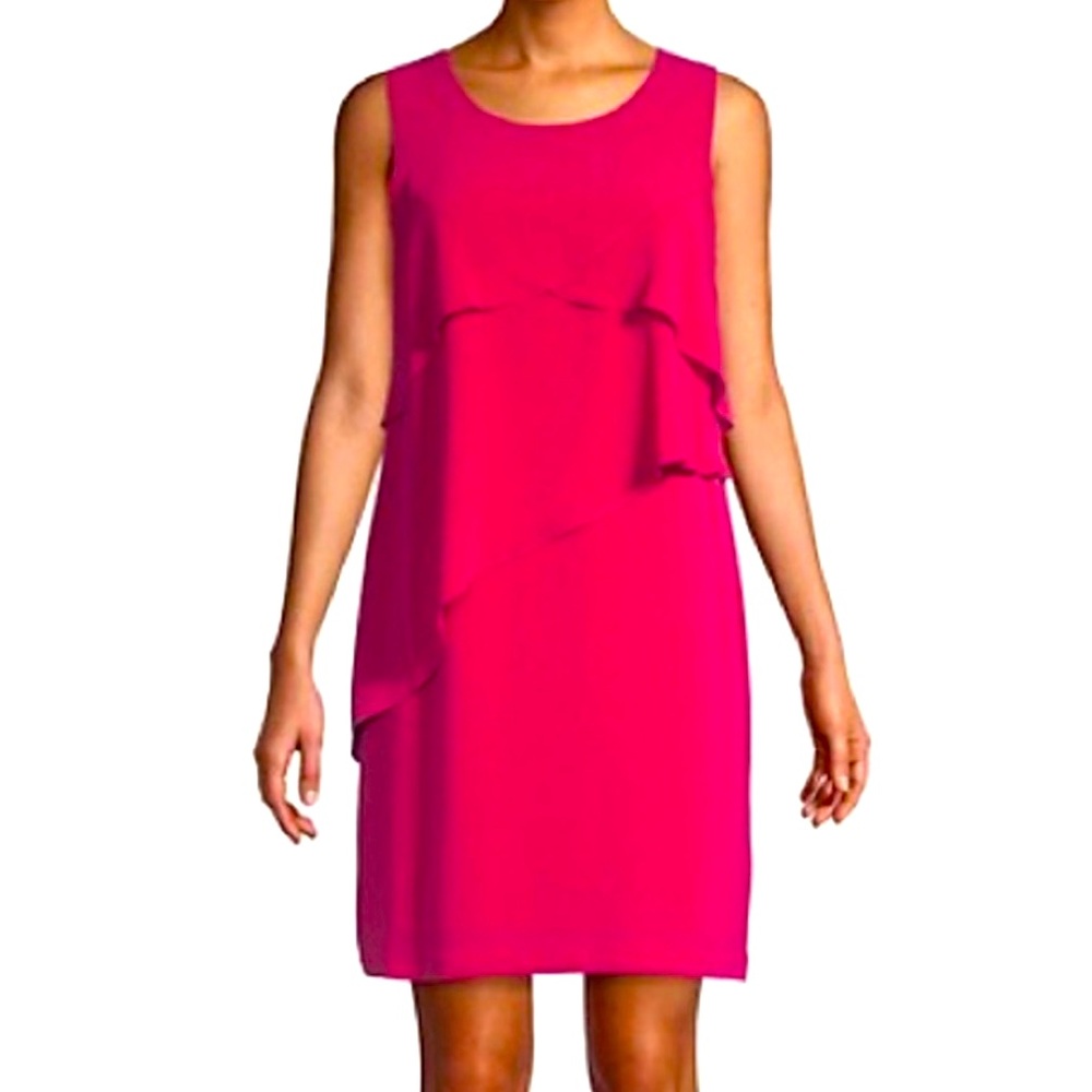 VINCE CAMUTO -  Zen Bloom Layered Cocktail Dress - Hot Pink - Size 16 - NWT